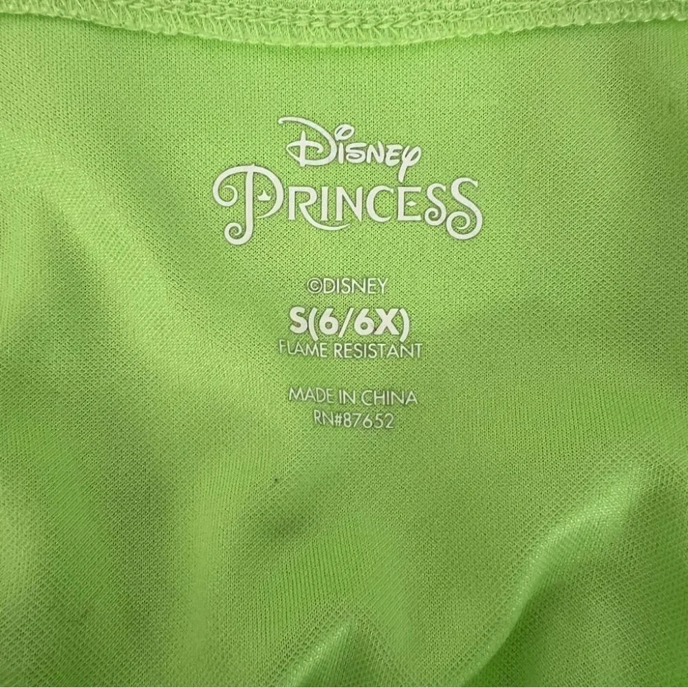Disney dress costume frog floral ruffle Princess Lime Green Dress Halloween